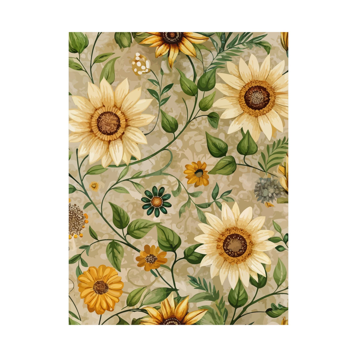 Folk Floral Pattern, Appalachian Inspired 01 - 18 in x 24 in Matte Poster