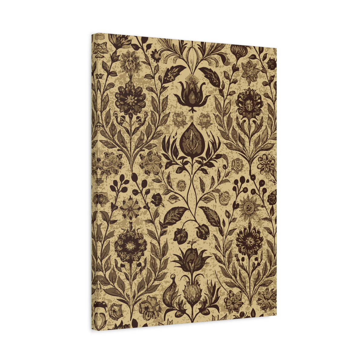 Folk Floral Pattern, Afghan Inspired 02 - 18 in x 24 in Matte Canvas, Stretched, 1.25 in