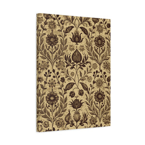 Folk Floral Pattern, Afghan Inspired 02 - 18 in x 24 in Matte Canvas, Stretched, 1.25 in