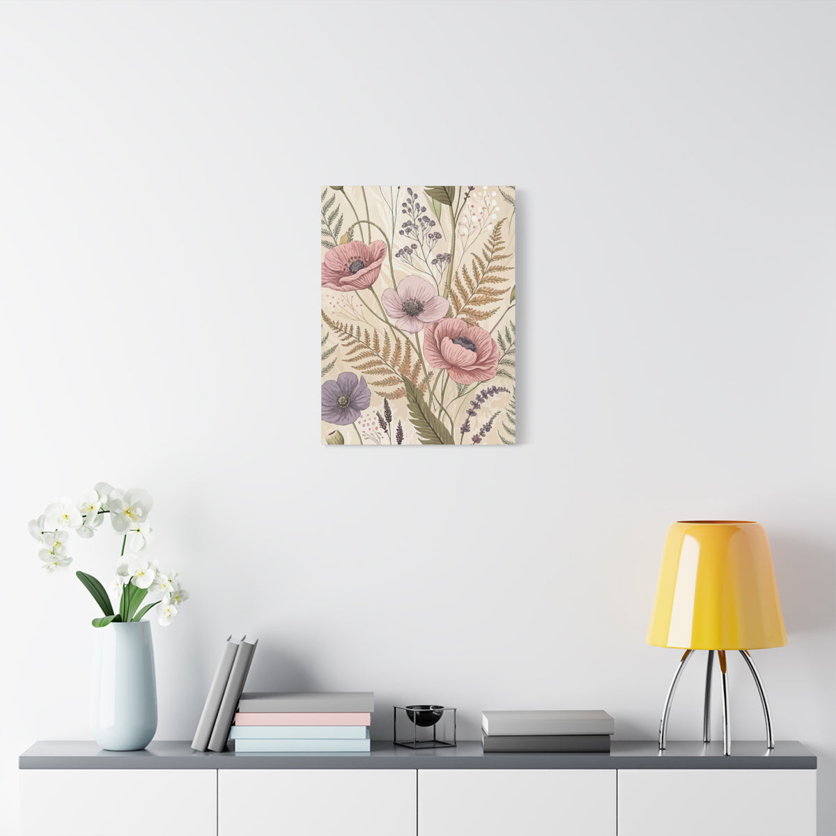 Wildflowers Pattern 155 - 18 in x 24 in Matte Canvas, Stretched, 1.25 in