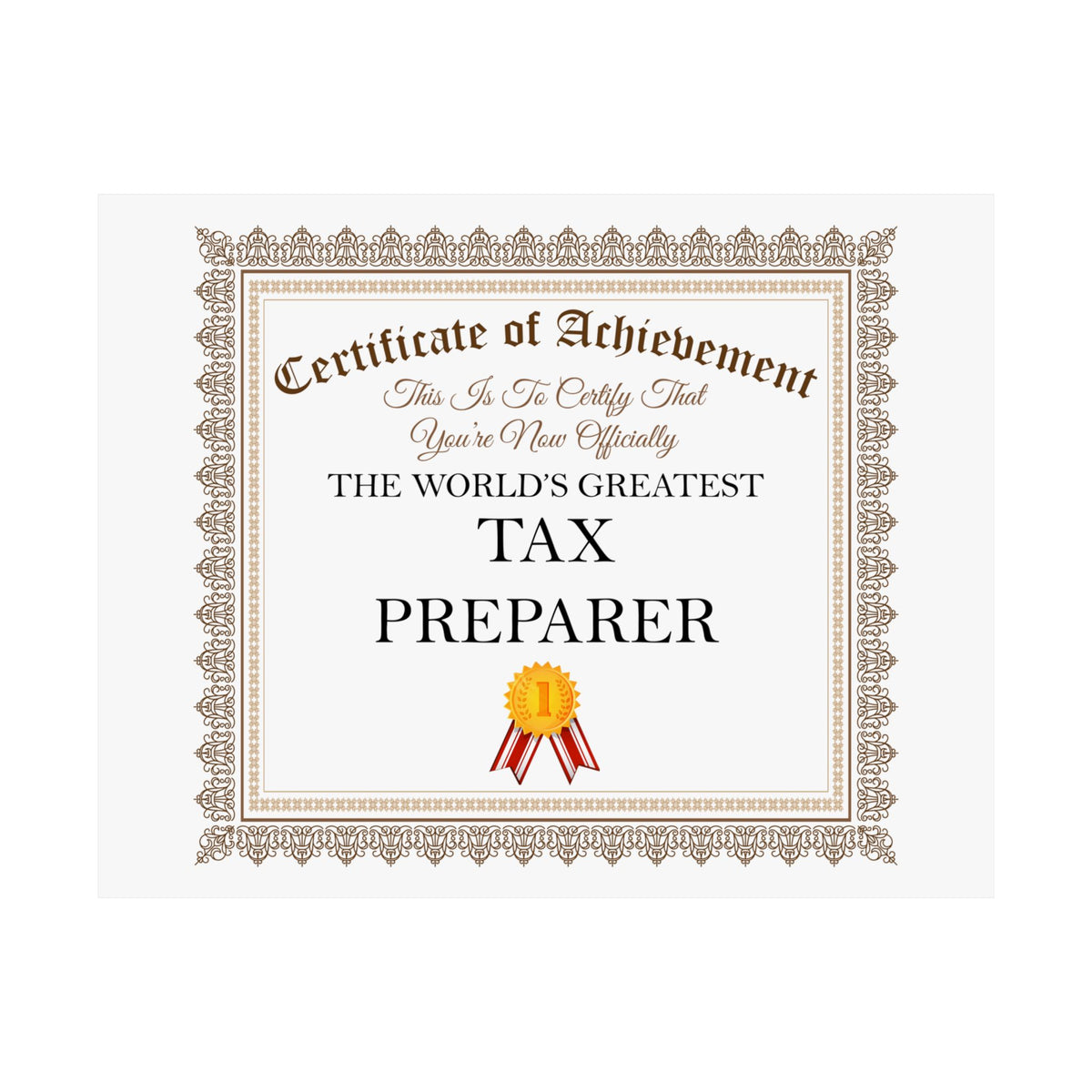 World's Greatest Tax Preparer - 14 in x 11 in Matte Poster