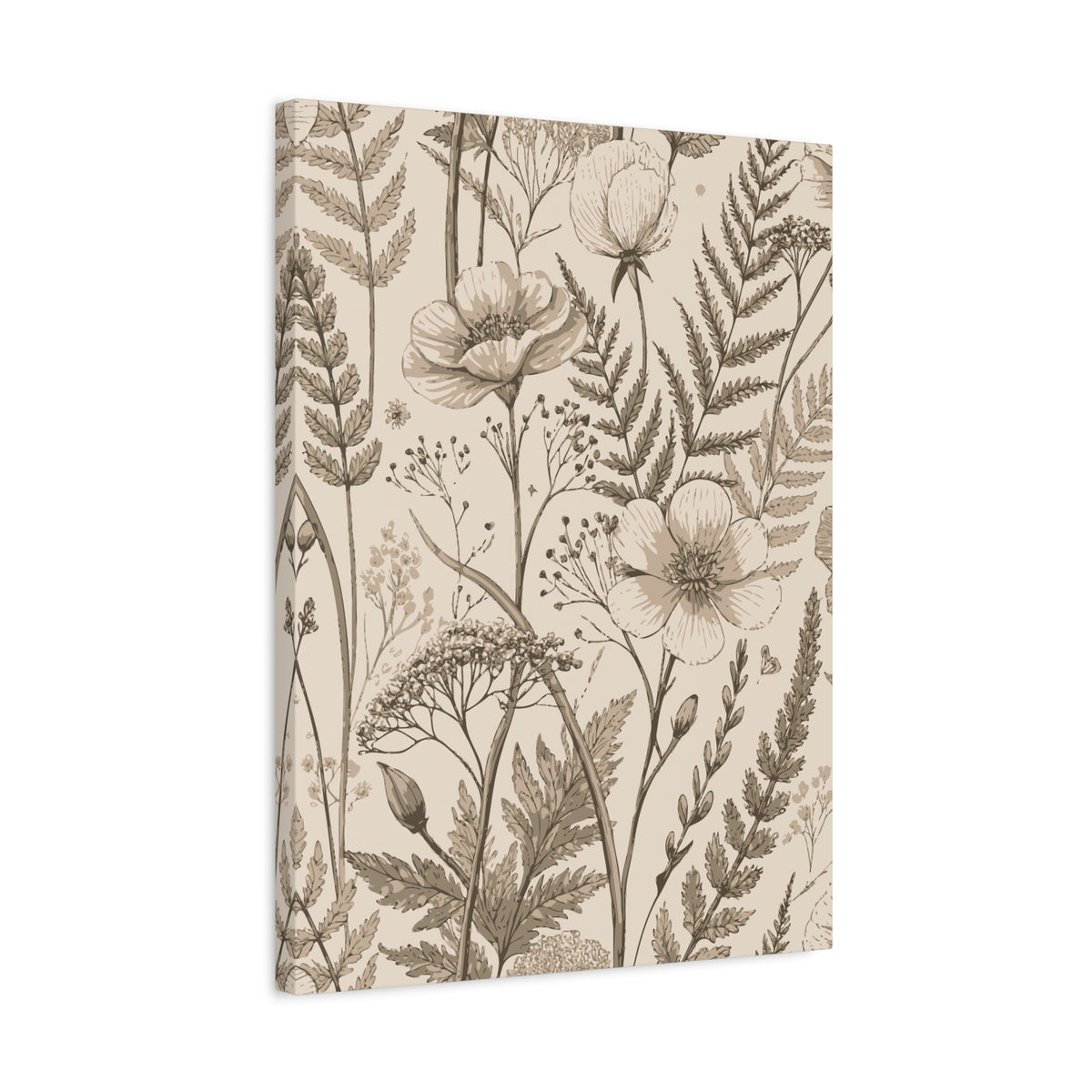 Wildflowers Pattern 051 - 18 in x 24 in Matte Canvas, Stretched, 1.25 in