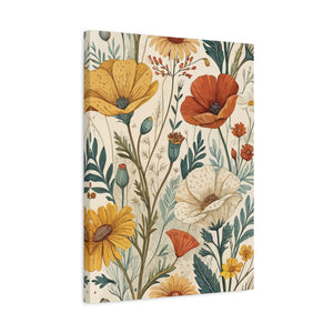 Wildflowers Pattern 170 - 18 in x 24 in Matte Canvas, Stretched, 1.25 in