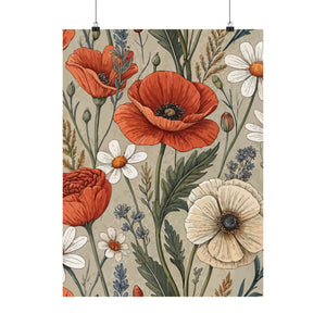 Wildflowers Pattern 020 - 18 in x 24 in Matte Poster
