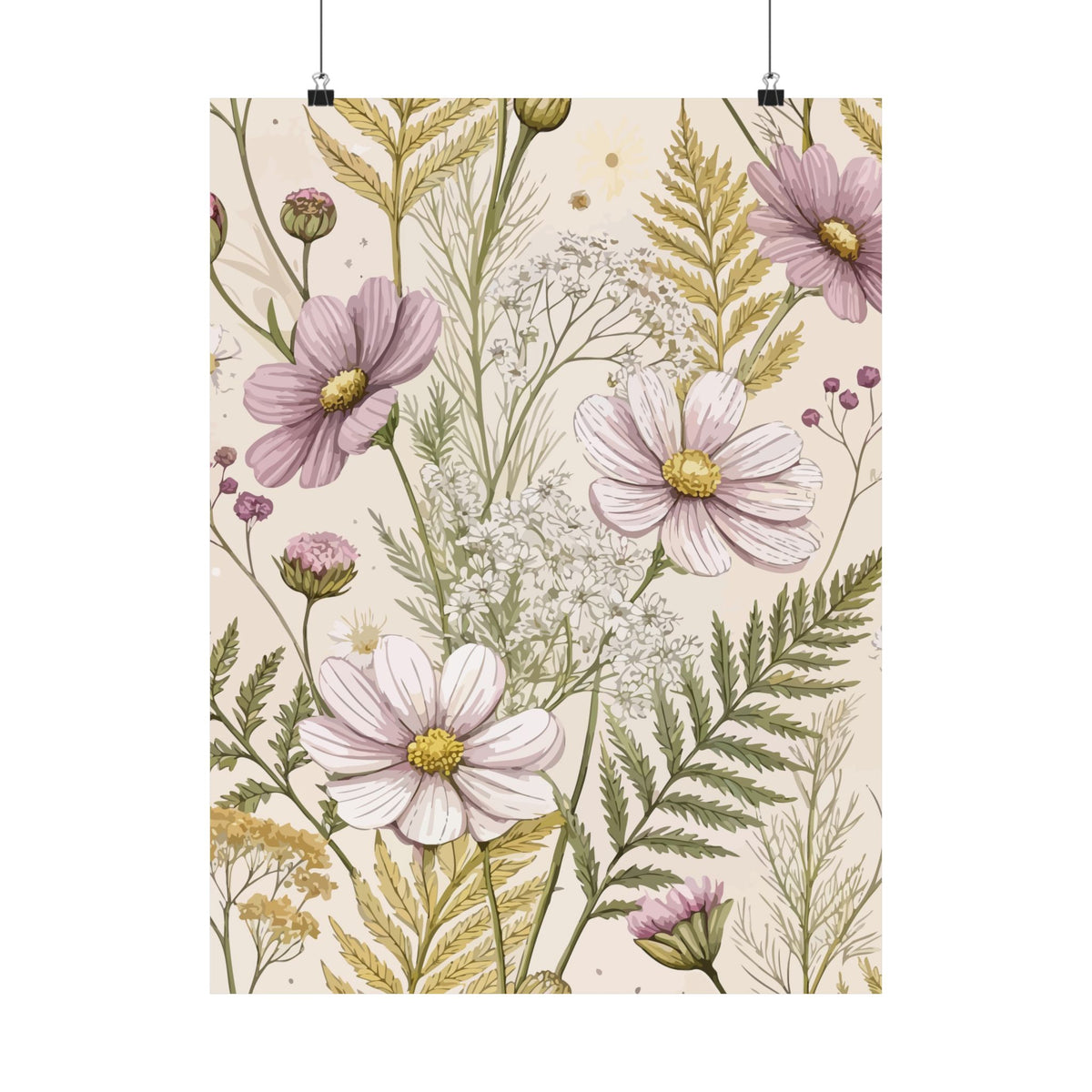 Wildflowers Pattern 092 - 18 in x 24 in Matte Poster