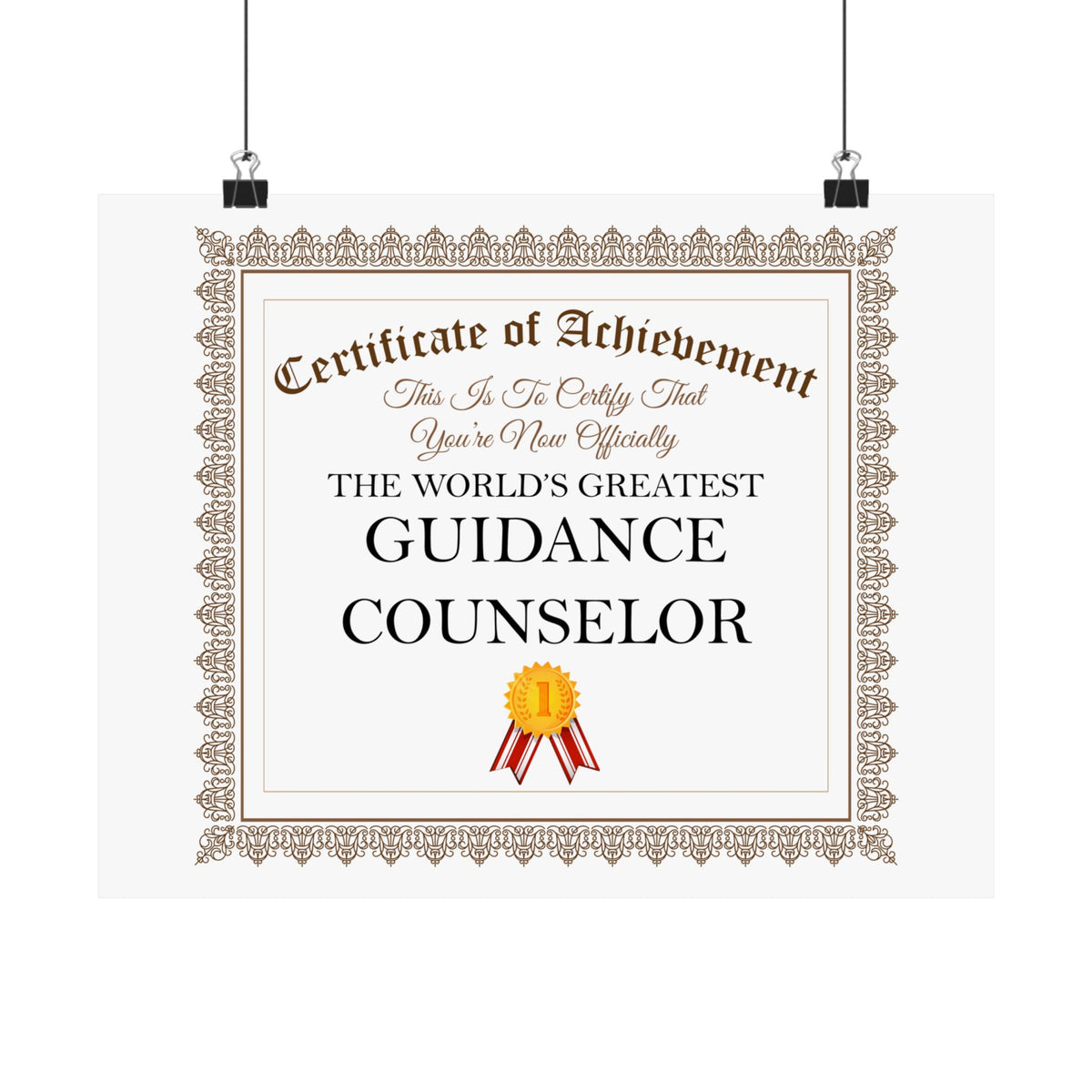 World's Greatest Guidance Counselor - 14 in x 11 in Matte Poster