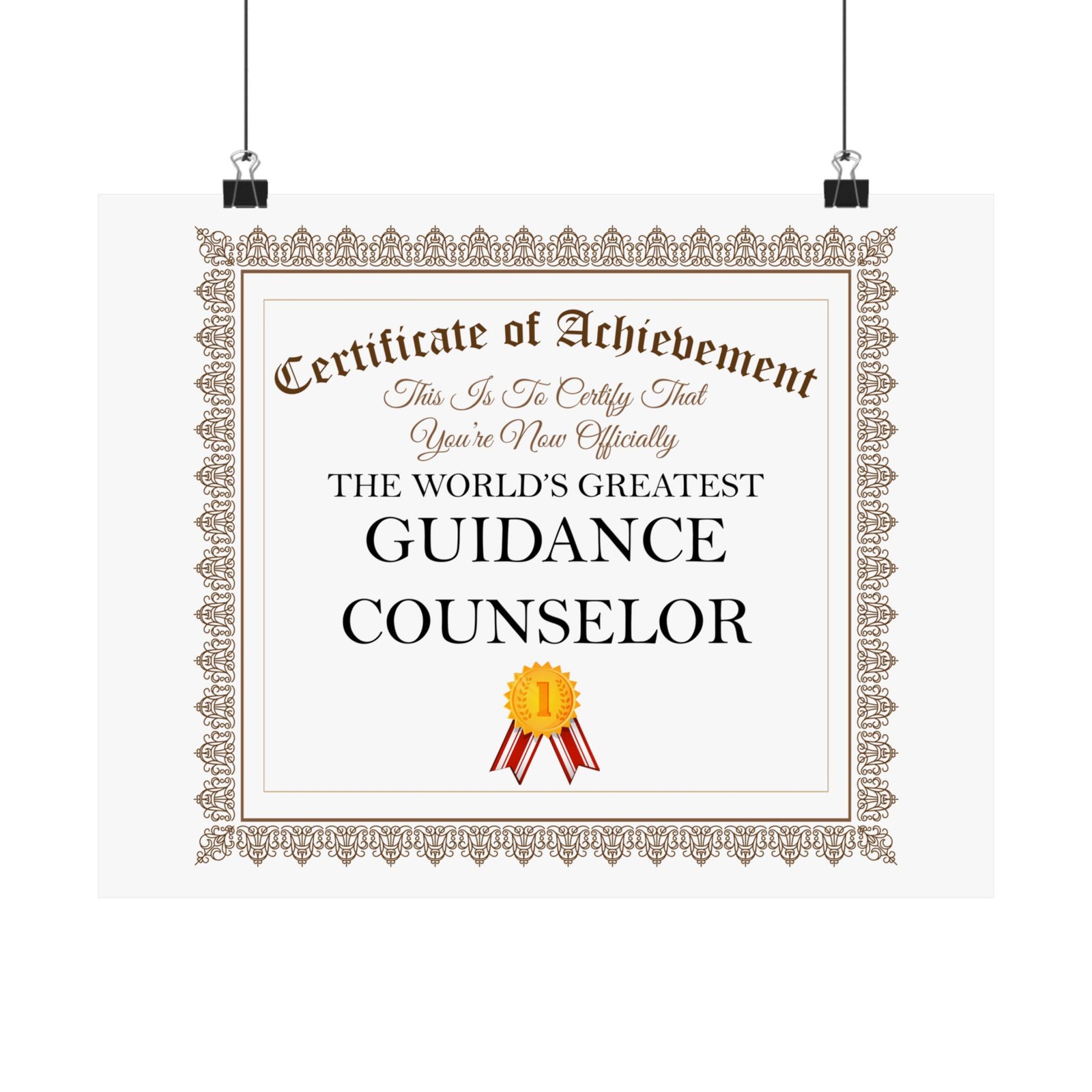 World's Greatest Guidance Counselor - 14 in x 11 in Matte Poster
