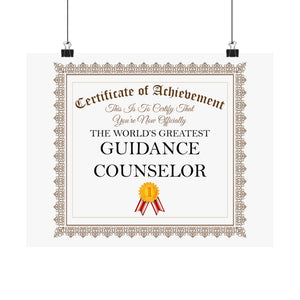 World's Greatest Guidance Counselor - 14 in x 11 in Matte Poster