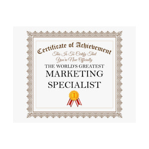 World's Greatest Marketing Specialist - 14 in x 11 in Matte Poster