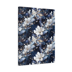 Nocturnal Bloom Pattern 005 - 18 in x 24 in Matte Canvas, Stretched, 1.25 in