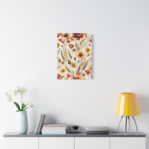 Folk Floral Pattern, Czech Inspired 01 - 18 in x 24 in Matte Canvas, Stretched, 1.25 in
