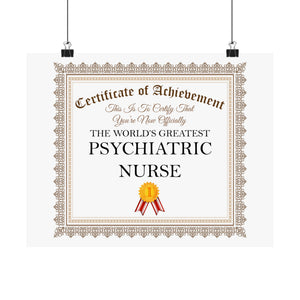 World's Greatest Psychiatric Nurse - 14 in x 11 in Matte Poster