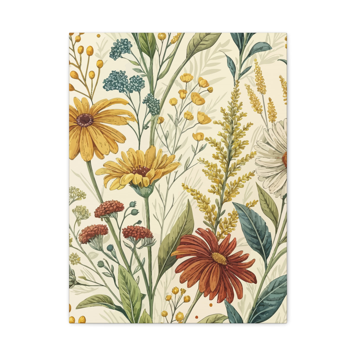 Wildflowers Pattern 029 - 18 in x 24 in Matte Canvas, Stretched, 1.25 in