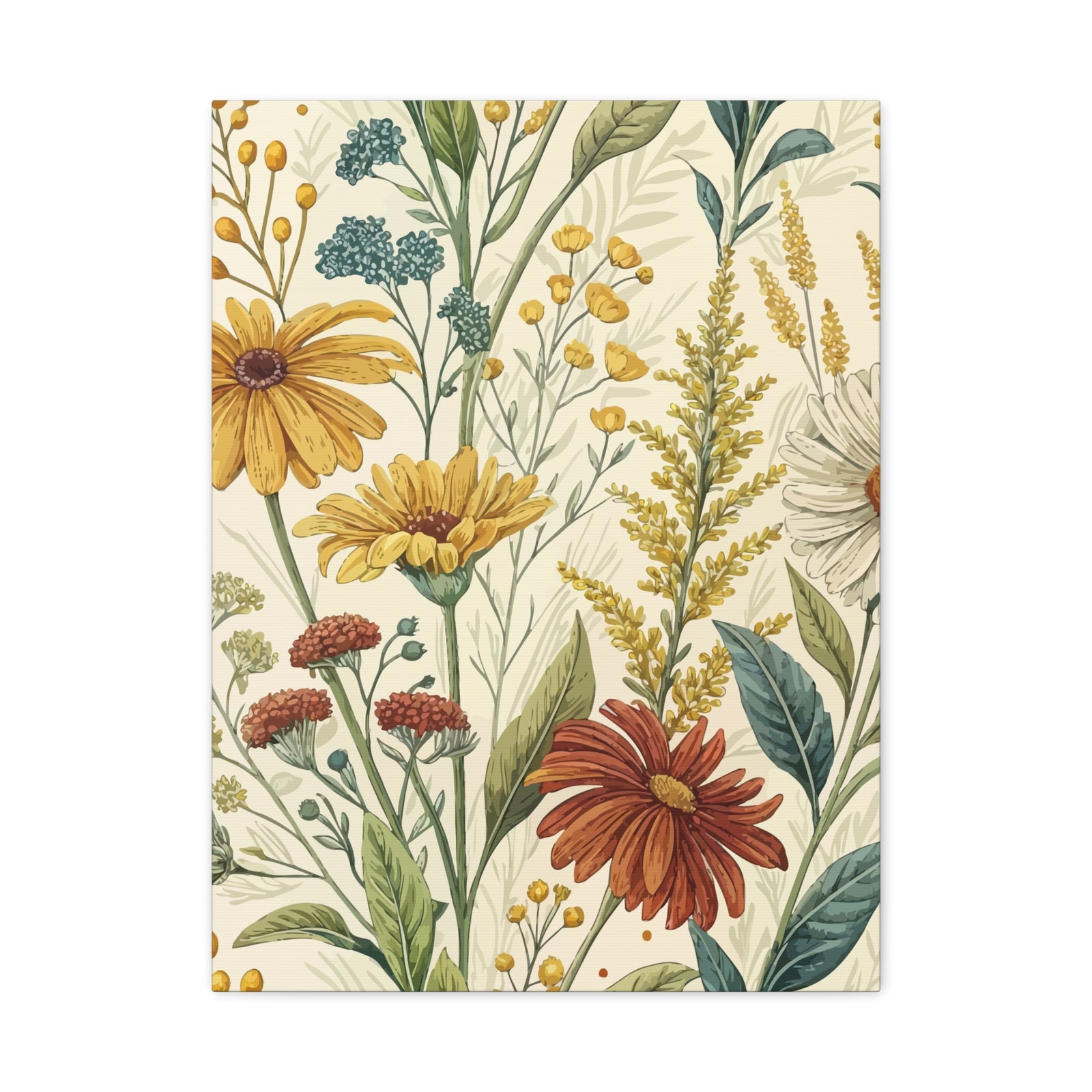 Wildflowers Pattern 029 - 18 in x 24 in Matte Canvas, Stretched, 1.25 in