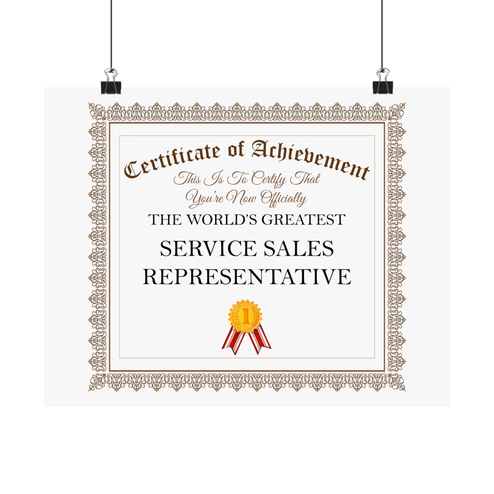 World's Greatest Service Sales Representative - 14 in x 11 in Matte Poster