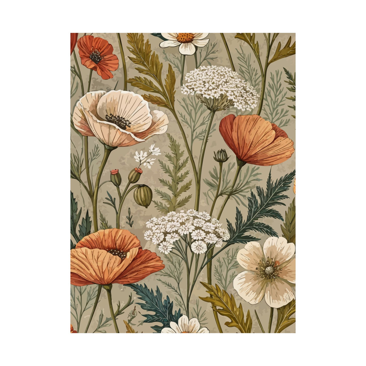 Wildflowers Pattern 139 - 18 in x 24 in Matte Poster