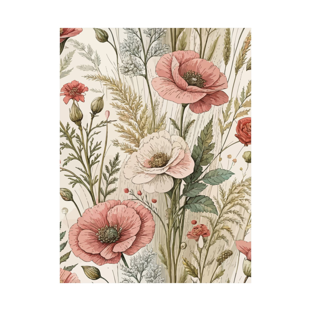 Wildflowers Pattern 177 - 18 in x 24 in Matte Poster