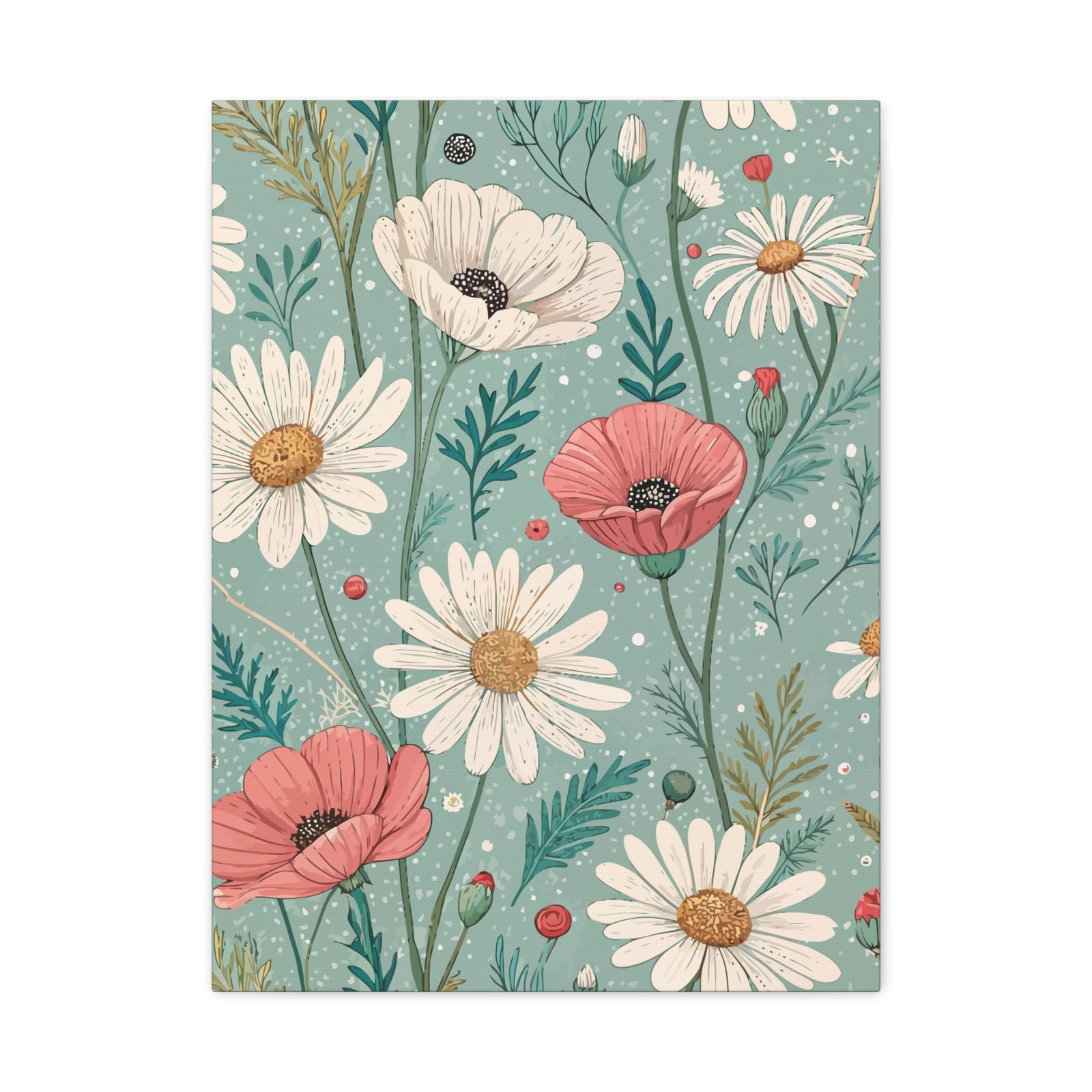 Wildflowers Pattern 106 - 18 in x 24 in Matte Canvas, Stretched, 1.25 in