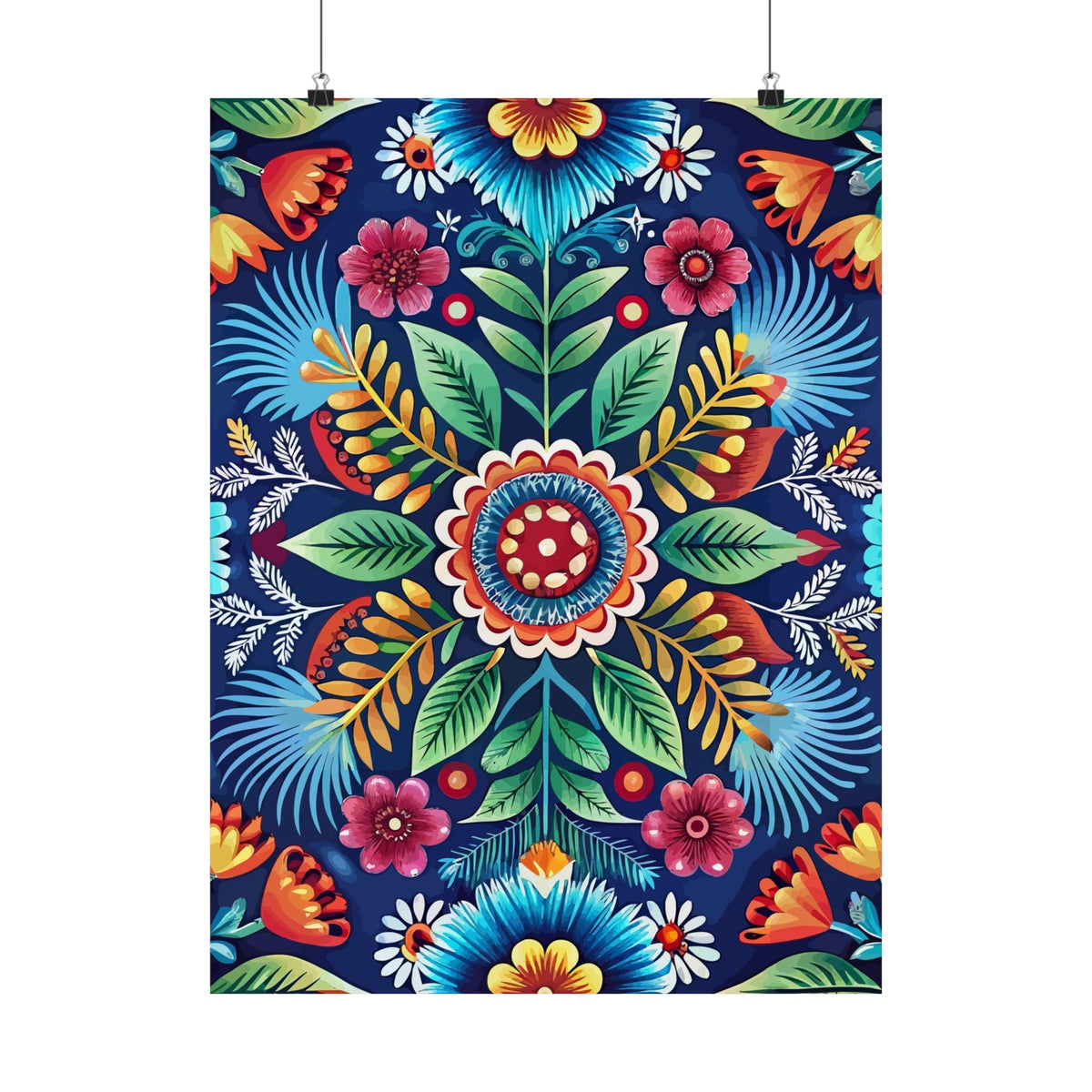 Folk Floral Pattern, Polish Inspired 03 - 18 in x 24 in Matte Poster