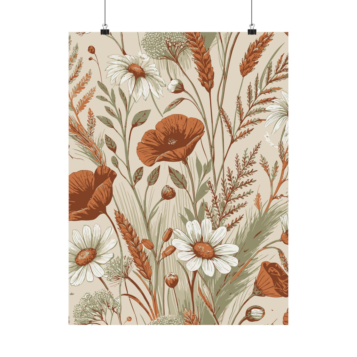Wildflowers Pattern 165 - 18 in x 24 in Matte Poster