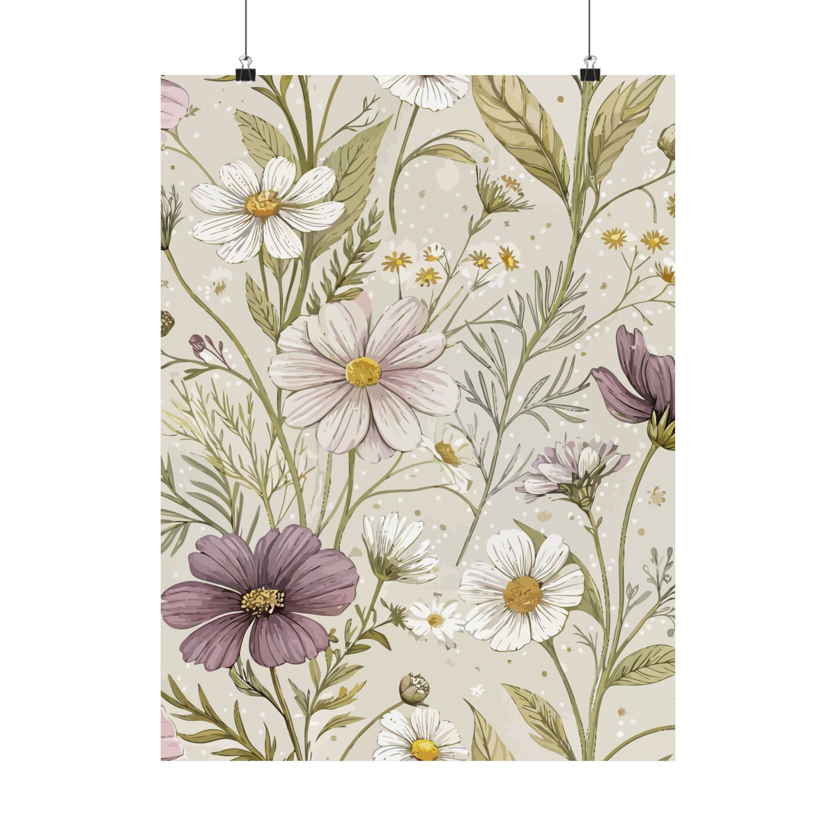 Wildflowers Pattern 102 - 18 in x 24 in Matte Poster