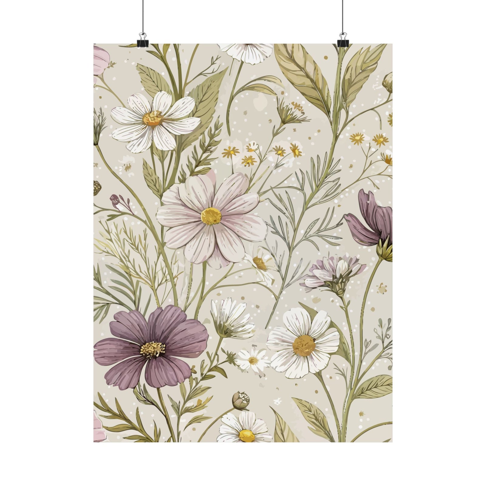 Wildflowers Pattern 102 - 18 in x 24 in Matte Poster