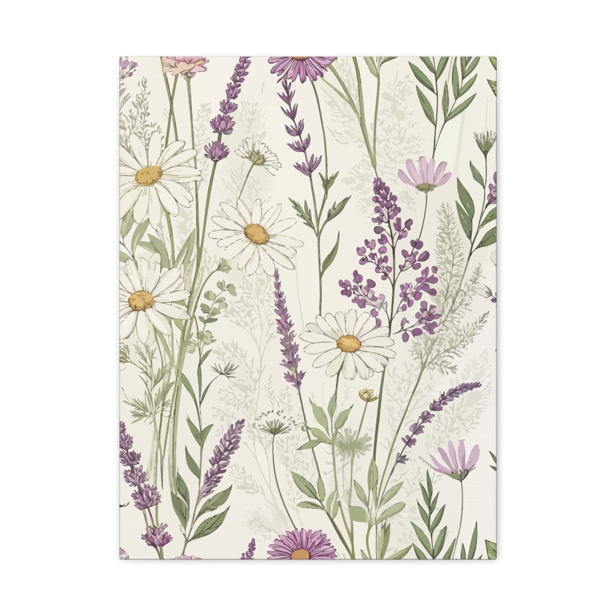 Wildflowers Pattern 056 - 18 in x 24 in Matte Canvas, Stretched, 1.25 in