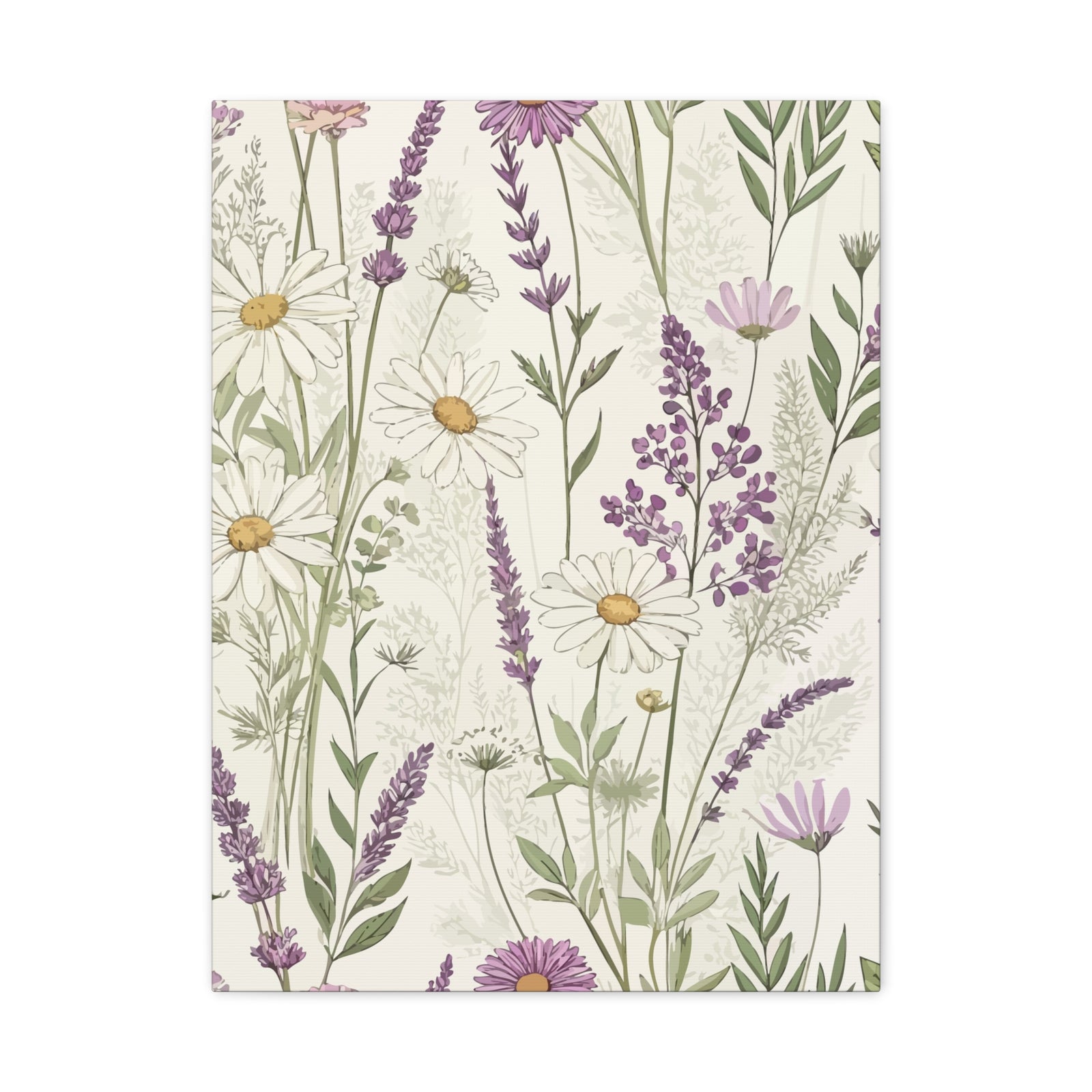 Wildflowers Pattern 056 - 18 in x 24 in Matte Canvas, Stretched, 1.25 in