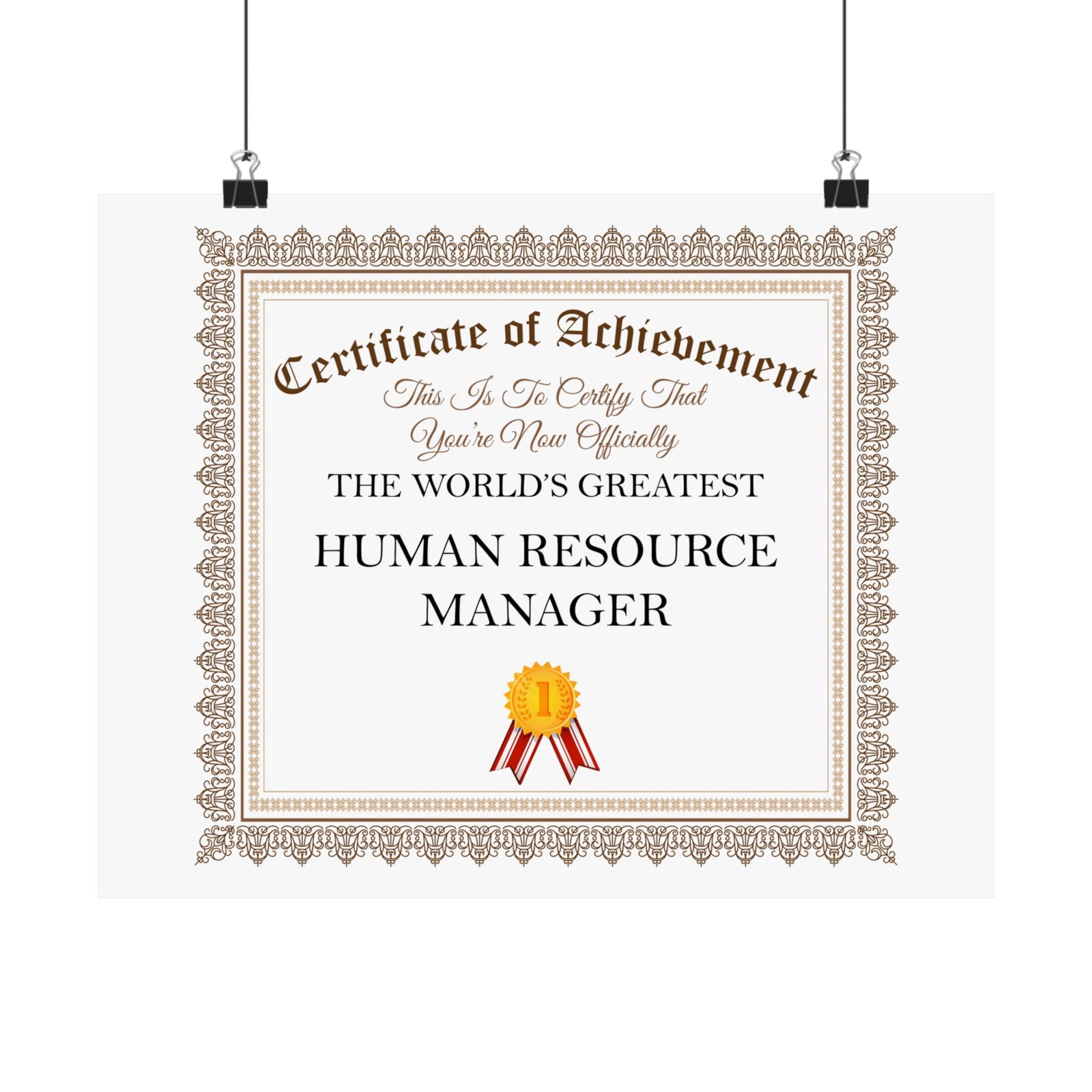 World's Greatest Human Resource Manager - 14 in x 11 in Matte Poster