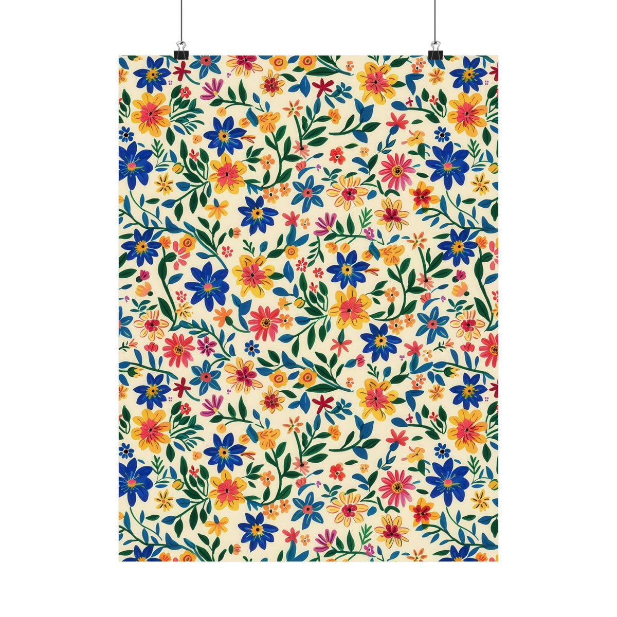Mexican Floral Fiesta Pattern 006 - 18 in x 24 in Matte Poster