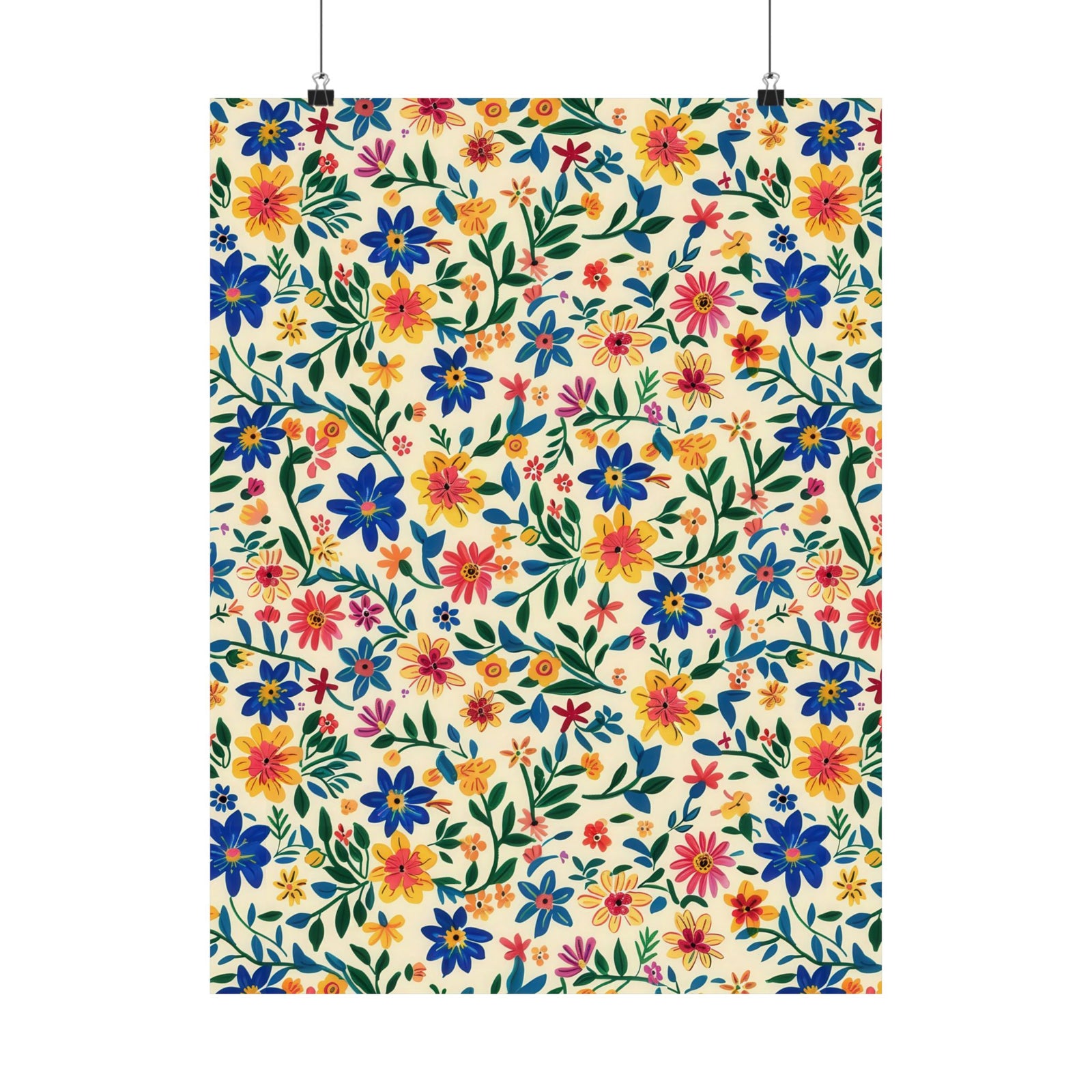Mexican Floral Fiesta Pattern 006 - 18 in x 24 in Matte Poster