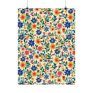 Mexican Floral Fiesta Pattern 006 - 18 in x 24 in Matte Poster