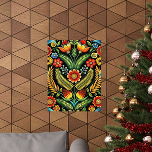 Folk Floral Pattern, Polish Inspired 01 - 18 in x 24 in Matte Poster