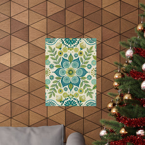 Folk Floral Pattern, Scandinavian Inspired 08 - 18 in x 24 in Matte Poster