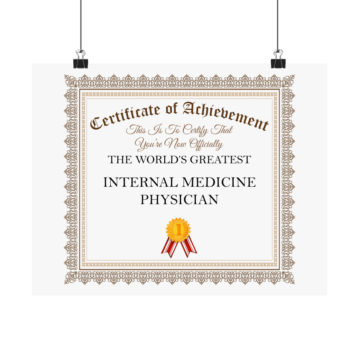 World's Greatest Internal Medicine Physician - 14 in x 11 in Matte Poster