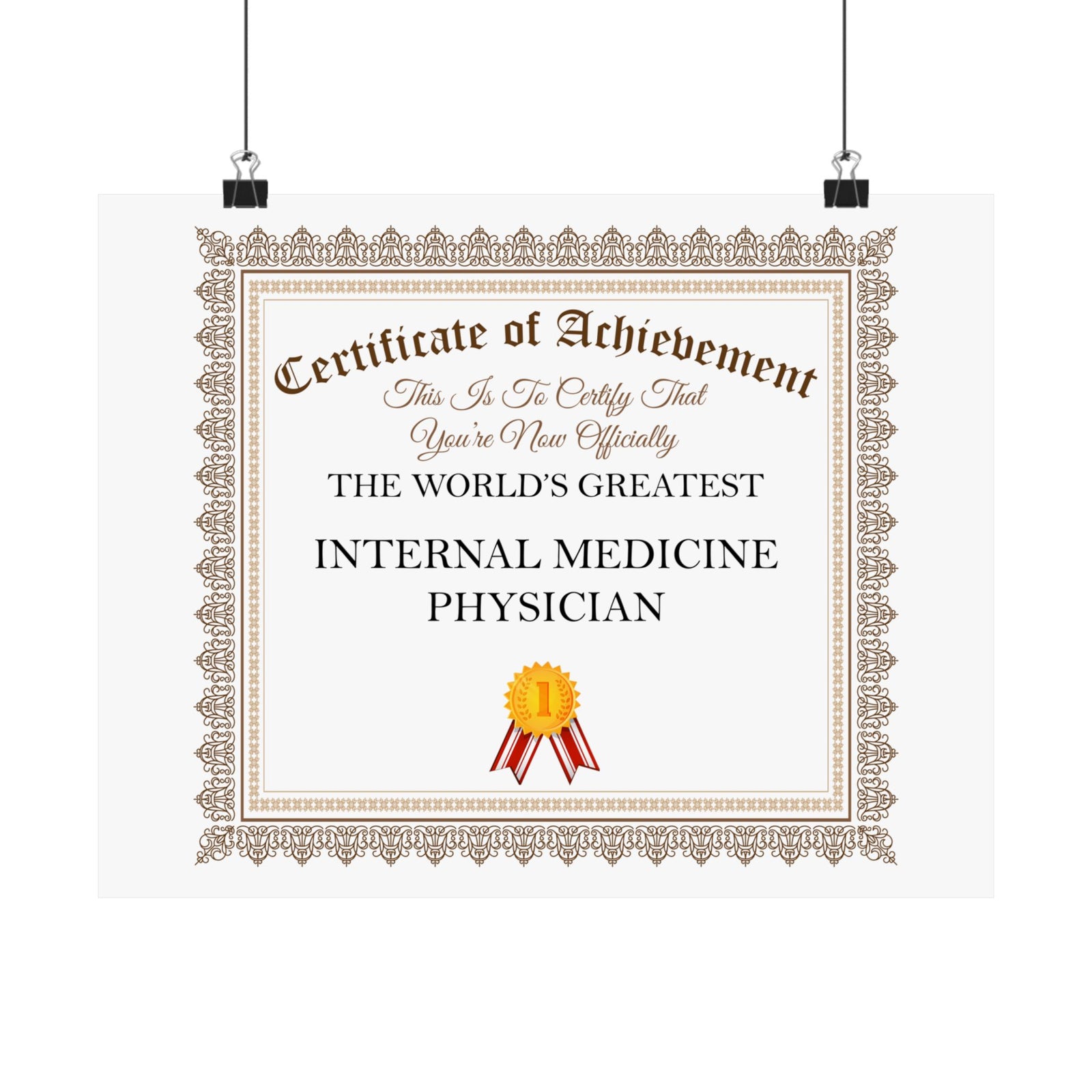 World's Greatest Internal Medicine Physician - 14 in x 11 in Matte Poster