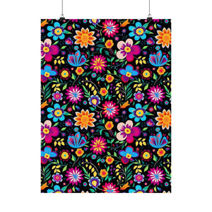 Mexican Floral Fiesta Pattern 034 - 18 in x 24 in Matte Poster