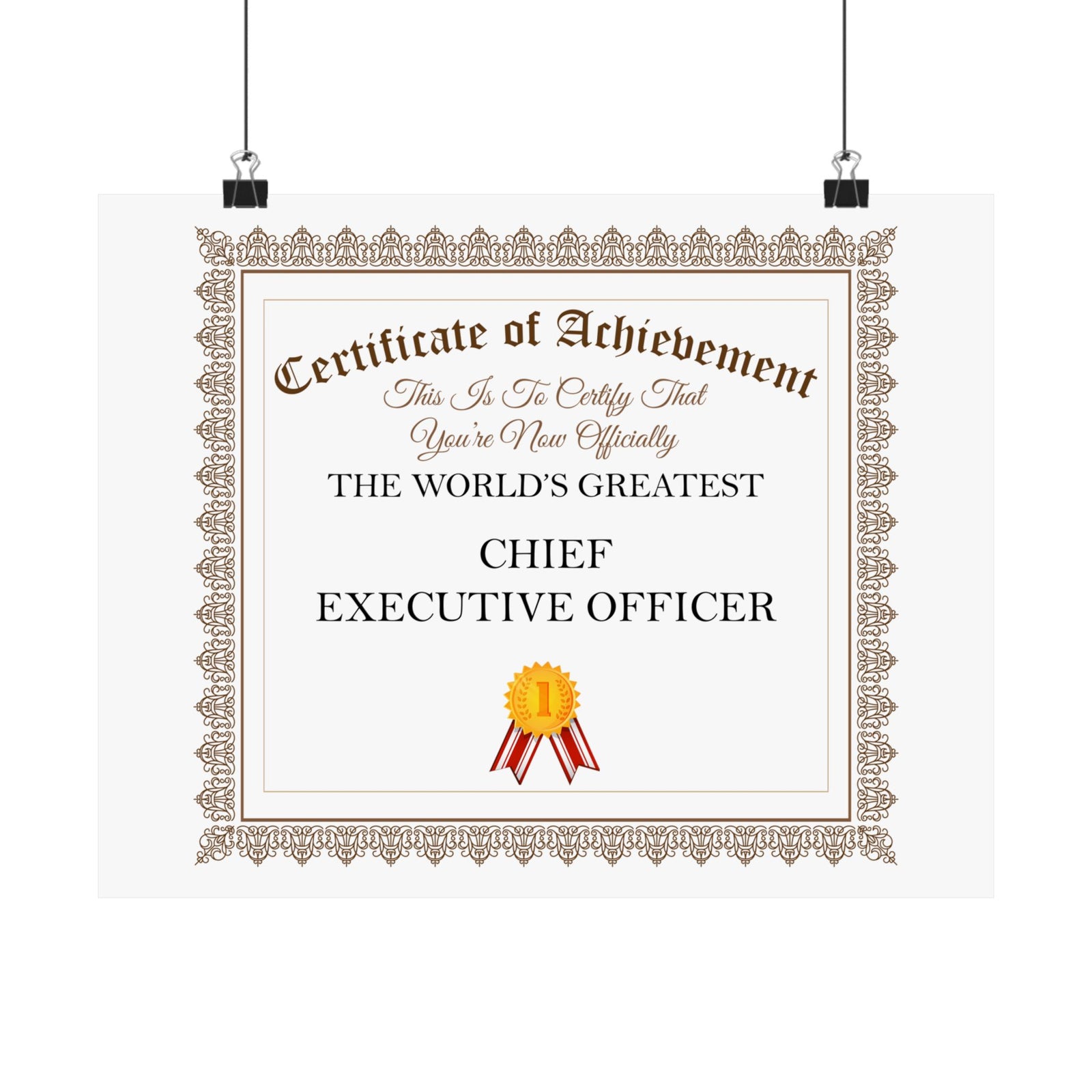 World's Greatest Chief Executive Officer - 14 in x 11 in Matte Poster