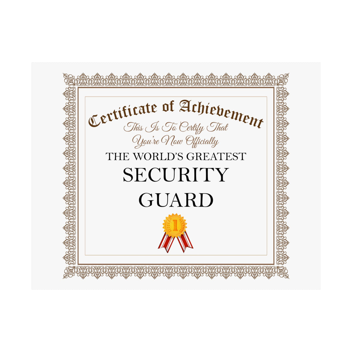 World's Greatest Security Guard - 14 in x 11 in Matte Poster