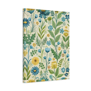 Folk Floral Pattern, Baltic Inspired 01 - 18 in x 24 in Matte Canvas, Stretched, 1.25 in
