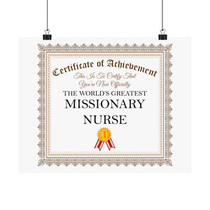 World's Greatest Missionary Nurse - 14 in x 11 in Matte Poster