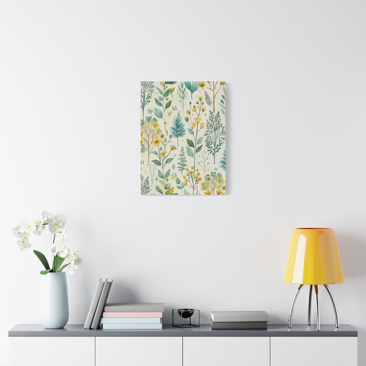 Folk Floral Pattern, Finnish Inspired 01 - 18 in x 24 in Matte Canvas, Stretched, 1.25 in