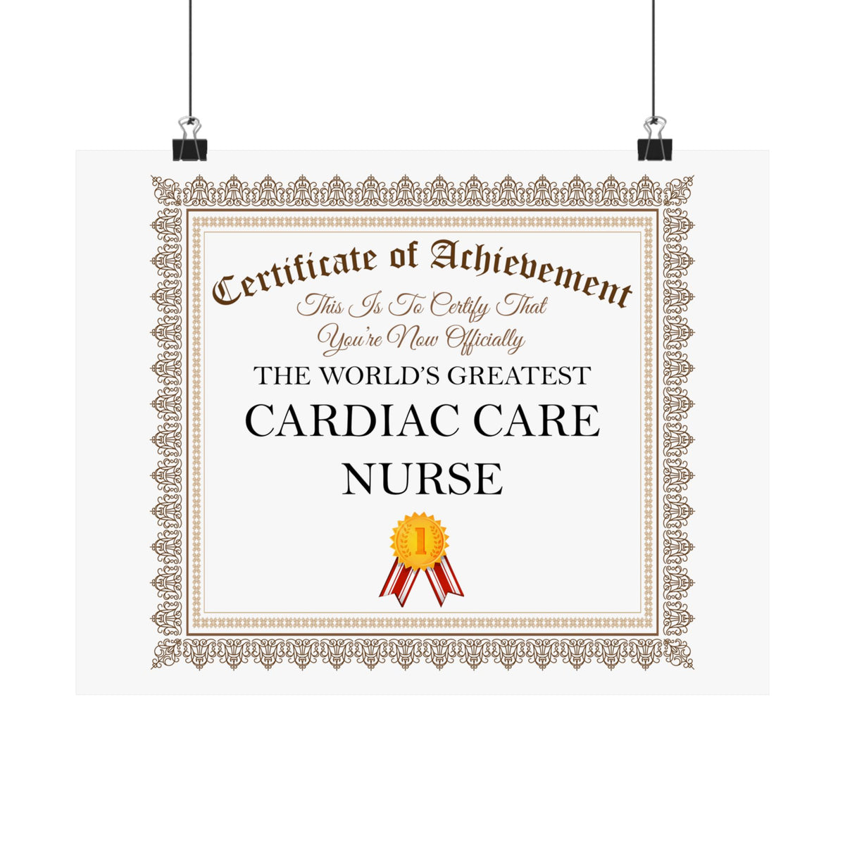 World's Greatest Cardiac Care Nurse - 14 in x 11 in Matte Poster