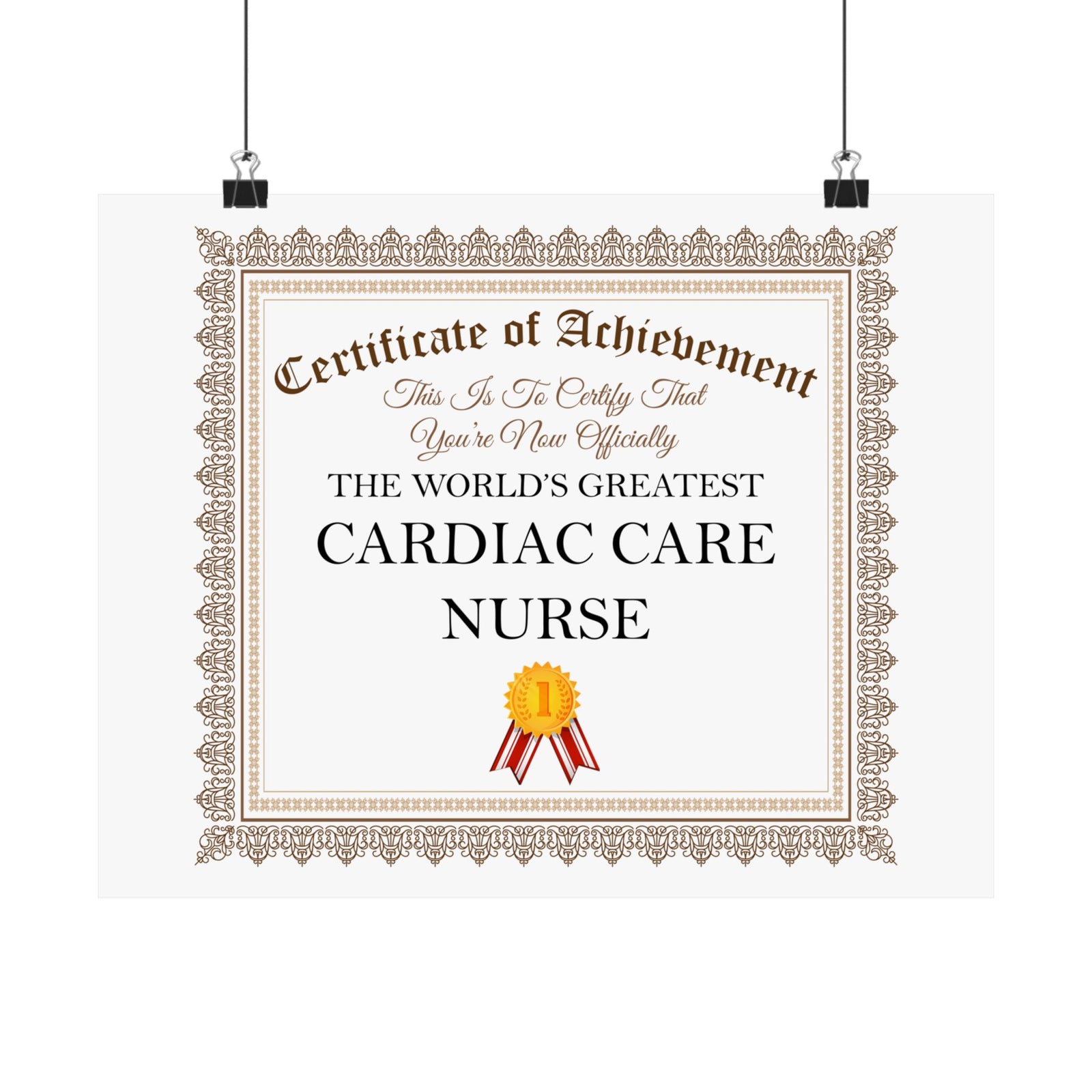 World's Greatest Cardiac Care Nurse - 14 in x 11 in Matte Poster