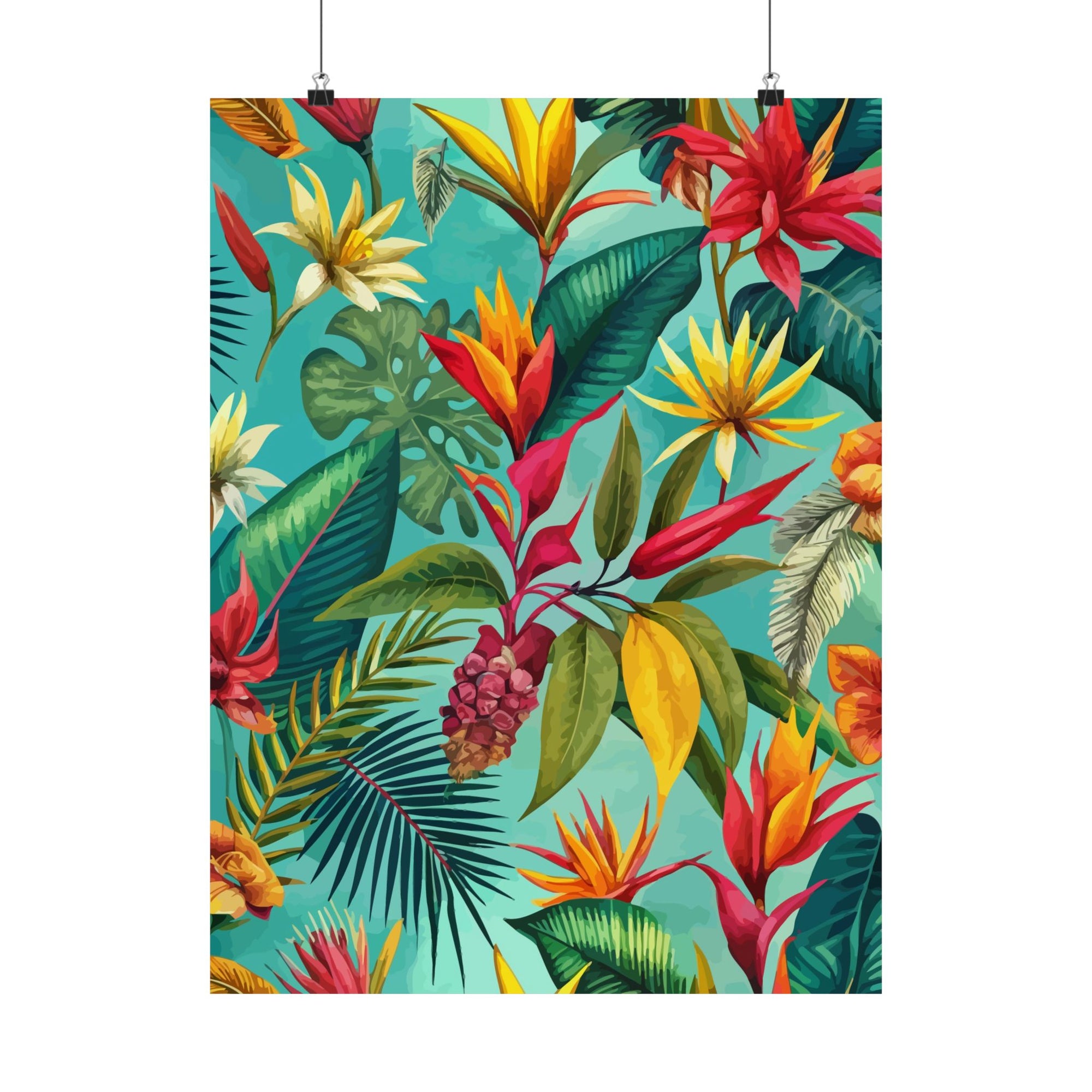 Folk Floral Pattern, Brazilian Inspired 03 - 18 in x 24 in Matte Poster