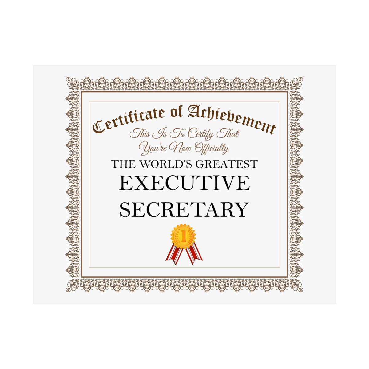 World's Greatest Executive Secretary - 14 in x 11 in Matte Poster