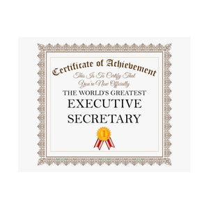 World's Greatest Executive Secretary - 14 in x 11 in Matte Poster