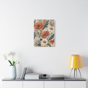 Wildflowers Pattern 022 - 18 in x 24 in Matte Canvas, Stretched, 1.25 in