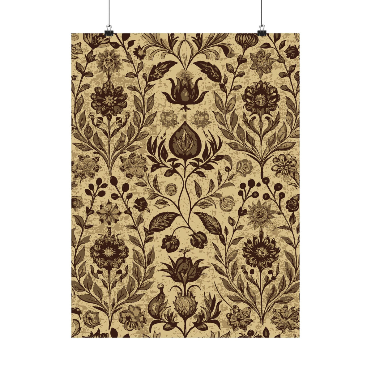 Folk Floral Pattern, Afghan Inspired 02 - 18 in x 24 in Matte Poster