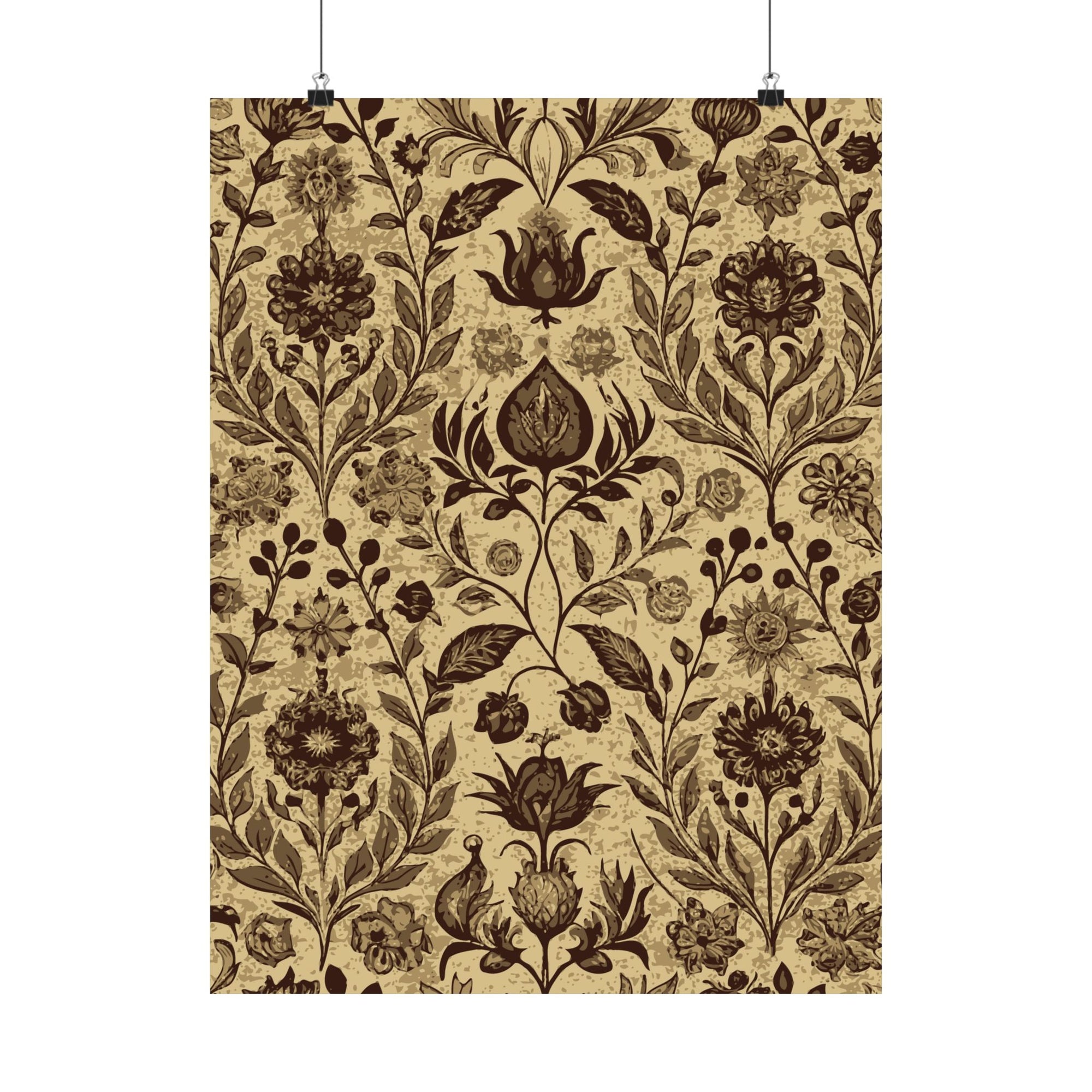 Folk Floral Pattern, Afghan Inspired 02 - 18 in x 24 in Matte Poster